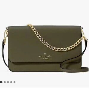 Kate Spade Madison Willow Flap Convertible Crossbody Green Chain Purse